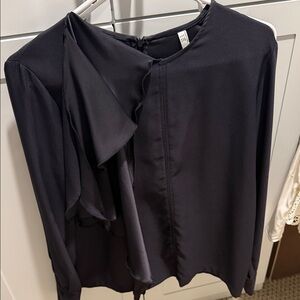 Mango Navy Asymmetrical Blouse